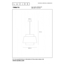 TRIBUTE LAMPA WISZĄCA Z TKANINY  21435/60/38 LUCIDE